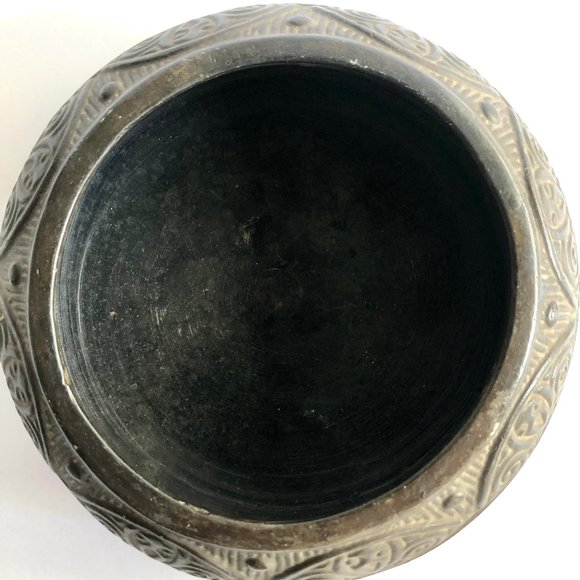 Vintage 30s Tokanabe Pottery Japanese Bonsai Dish Footed Embossed Planter Bowl - Picture 7 of 10